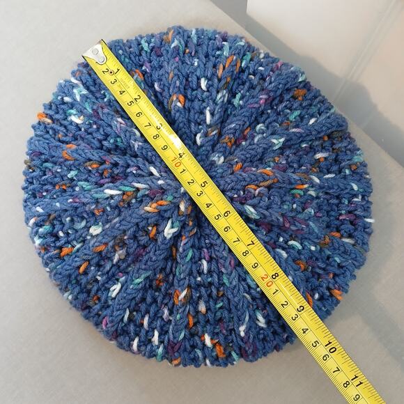 Navy Speckle Slouchy with a Brim OSFM premade newsboy slouch hat boho cottage - Picture 8 of 8